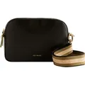 Produktbild: Ted Baker Leder Umhängetasche Schultertasche Darcelo Branded Webbing Leather Camera Bag Jet - Black schwarz - Schwarz
