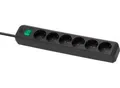 Produktbild: Brennenstuhl Eco-Line Steckdosenleiste 6-fach, 1,5 m Kabel, 45°-Anordnung, erhöhter Berührungsschutz, L 360 x B 90 x T 65 mm, schwarz