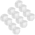 Produktbild: com-four® 12x Eckenschutz, Kantenschutz für Tisch, Stuhl, Regal - Kindersicherung Stoßschutz aus Silikon, Schutz für Babys und Kleinkinder, transparent - selbstklebend (12 Stück - rund)