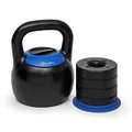 Produktbild: Klarfit Adjustabell Kettlebell - platzsparende Kugelhantel, Kettlebells aus Gusseisen, Kugelgewicht: 16-24 kg, schwarz-blau