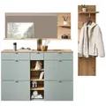 Produktbild: Garderobe Bari, Salbeigrün, Eiche Artisan, Glas, Holzwerkstoff, 3-teilig, 208x202x38 cm, Garderobe, Garderoben-Sets & Serien, Garderoben-Sets