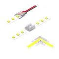 Produktbild: kalb | LED Verbinder Set, 8mm COB und SMD LED Streifen, 9-teilig, Anschlusskabel, Eckverbinder, Klemmverbindung ohne Löten, Transparent, Einfache Montage, ideal für DIY LED Projekte