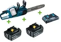 Produktbild: Makita DUC353Z 2x18V Akku-Kettensäge 35cm + 2 Akkus 5Ah + Doppel-Lader DC18RD