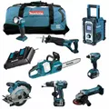 Produktbild: MAKITA LXT 18V 12tlg. Akku Werkzeug Set + DUC 355 Z Akku-Kettensäge RFE RMJ