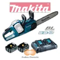 Produktbild: Makita Akku Kettensäge DUC353Z 2x18V 35cm DUC 353 + 2 Akkus 5,0 Ah + Doppellader
