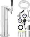 Produktbild: VEVOR Kegerator-Bierturm-Kit, Einzelzapfhahn-Bierumrüstsatz, Edelstahl-Fass-Bierturm-Zapfanlage mit Doppelmessgerät W21.8-Regler und S-System-Fasskupplung für Partys zu Hause