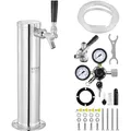Produktbild: Vevor Kegerator-Bierturm-Kit, Einzelzapfhahn-Bierumrüstsatz, Edelstahl-Fass-Bierturm-Zapfanlage mit Doppelmessgerät W21.8-Regler und