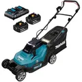 Produktbild: Makita Rasenmäher DLM432PT2, Akku, 2x18V / 5Ah, mit 2 Akkus, Ladegerät und Fangkorb 40L