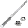 Produktbild: MAXXIVA Hantelstange 160 cm Langhantelstange Krafttraining Zugstange silber verchromt Sternverschluss bis 300 kg Workout Bodybuilding Fitness Gewichtheben