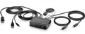 Produktbild: StarTech.com 2-Port Hybrid USB-C DisplayPort Cable KVM Switch, 4K 60Hz, Compact KVM with 6ft/1.8m USB-A/DisplayPort/Audio & 4ft/1.2m USB-C Integrated Host Cables, Bus Powered - Remote Push Button/Hotkey Switching (C2-D46-UAC-CBL-KVM) - KVM-/Audio-/USB-Switch - kompakt - 2 x KVM/Audio/USB - 1 lokaler Benutzer - Desktop