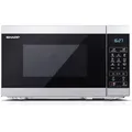 Produktbild: SHARP YC-MG02E-S Mikrowelle mit Grill (Mikrowelle: 800W, Grill: 1000W, 11 Leistungsstufen, silber - Blau/Weiß