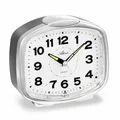 Produktbild: Atlanta Lauter Glockenwecker mit Nachtlicht dauerhafte Beleuchtung Lichtsensor Quarzwecker ohne Ticken - 2155/19 Silber/Grau