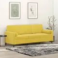 Produktbild: vidaXL 3-Sitzer-Sofa mit Zierkissen Gelb 180 cm Samt