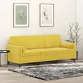 Produktbild: 3-Sitzer-Sofa mit Zierkissen Gelb 180 cm Samt