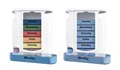 Produktbild: 2x Tablettenbox Pillenbox Medikamentenbox Reise Box 7 Tage 4 Fächer bunt & Blau