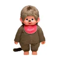 Produktbild: Monchhichi 255600 Plüschfigur Junge mit Latz rot/braun 80 cm Stoff NEU