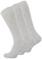 Produktbild: VCA 3 Paar Warme Norweger-Kniestrümpfe Wollkniestrümpfe mit gepolsterter Plüschsohle, grau meliert, Gr. 39-42