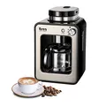 Produktbild: TM Electron Mini-Kaffeemaschine mit Kaffeemühle, 4 Tassen, für Kaffeebohnen, 600 W, waschbarer Filter silber