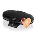 Produktbild: Cloer 1320 Doppelwaffeleisen für zwei klassische Waffeln, 1200 W, Waffelgröße 15,5 cm, optische Fertigmeldung, Edelstahl, schwarz