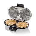 Produktbild: Doppelwaffeleisen Cloer 1320 für zwei Herzwaffeln doppel 1200W Edelstahl schwarz