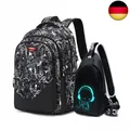 Produktbild: Asge Schulrucksack Jungen Teenager Nylon Groß Schultaschen Mädchen Ranzen K