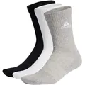 Produktbild: adidas Unisex Socken, 3er Pack - Cushioned Crew, Logo, gepolstert, einfarbig Schwarz/Grau/Weiß 37-39