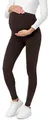 Produktbild: Be Mammy Lange Umstandsleggings aus Baumwolle Leggings für Schwangere Umstands Leggings Schwangerschafts Unterhosen mit Hoher Bund Weich und Elastisch BE20-230 (Braun, XXL)