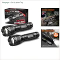 Produktbild: GEARLITE Taschenlampe LED 4000 Lumen Batteriebetrieben 5 Modi Schwarz 2er Pack
