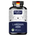 Produktbild: L-Arginin Kapseln hochdosiert, 365 St, Hergestellt in Deutschland - RAIBU