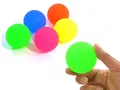 Produktbild: 5 x Neon XL Flummi Gummi Ball Ø 55 mm Kinder Springball Mitgebsel Tombola