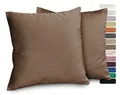 Produktbild: BEAUTEX Lea Samt Kissenhüllen 2er Set, Premium Kissenbezug, Sofa- und Dekokissen, Größe und Farbe wählbar (Braun 45x45 cm)
