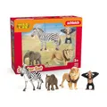 Produktbild: schleich WILD Life | Dschungel Tiere Set Afrika 42721 mit Elefant, Zebra, Löwe und AFFE | tolles Starterset, Zoo Spielzeug oder Safari Deko | Spielfiguren für Kinder ab 3 Jahren | Set aus 4 Teilen