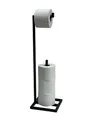 Produktbild: DanDiBo Toilettenpapierhalter Stehend Schwarz Metall 96459 Gäste WC Ständer Klopapierhalter Ersatzrollenhalter Papierhalter Rollenhalter