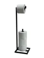 Produktbild: DanDiBo Toilettenpapierhalter Stehend Schwarz Metall 96459 Gäste WC Ständer