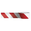 Produktbild: Absperrband 75mm, 250m, weiss/ rot Rolle, Papierschachtel für Abwickeln