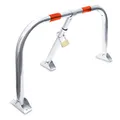 Produktbild: Relaxdays Parkplatzsperre klappbar, Parkbügel mit Vorhängeschloss, Stahl, HBT: 45x76x32cm, Sperrbügel Parkplatz, silber