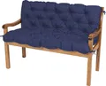 Produktbild: TexDeko Garden Gartenbankauflage mit Rückenlehne, Hollywoodschaukel, wasserabweisend, UV-beständig (110 x 50 x 50cm Dunkelblau)