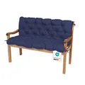 Produktbild: TexDeko® Garden Gartenbankauflage mit Rückenlehne wasserabweisend UV - beständig Bankauflage In- & Outdoor Sitzkissen und Rückenkissen Hollywoodschaukel Sitzpolster (110 x 50 x 50cm Dunkelblau)
