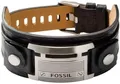 Produktbild: Fossil Herren-Armband JF84816040 Leder Edelstahl Schwarz Silber Vintage 25 cm