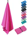 Produktbild: Fit-Flip Microfaser Handtücher - kompakt und leicht - Mikrofaser Handtuch schnelltrocknend - als Reisehandtuch, Sporthandtuch, Strandtuch - Badetuch groß (1x 160x80cm, Deep Pink)