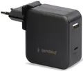 Produktbild: Gembird USB-C snellader-laptopvoeding 60W USB + USB-C zwart - 955