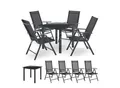Produktbild: Juskys Aluminium Gartengarnitur Milano Gartenmöbel Set mit Tisch und 4 Stühlen Dunkel-Grau