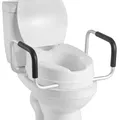 Produktbild: VEVOR Toilettensitzerhöhung Toilettenerhöhung mit 136 kg Tragkraft & 101,6 mm Hubhöhe & Toilettendeckel, erhöhter Toilettensitz mit gepolsterten Griffen für ältere Menschen Senioren Schwangere