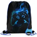 Produktbild: Schwarzer und Blauer Schuhbeutel für Leibeserziehung, Schulumhängetasche für Spieler, Spielcontroller, Gamepad 32x38 cm Schule und Kindergarten Sportbeutel, Sportsack (Spiel)