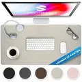 Produktbild: MAXLVL Gaming Mauspad Schreibtischunterlage - Mauspad mit Vernähte Kanten - abwaschbar (in 80x40 cm / 60x35 cm, Schreibtisch Unterlage für Büro), Tischunterlage Schreibtisch aus PU-Leder grau 80x40 cm