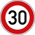 Produktbild: Verkehrszeichen Zulässige Höchstgeschwindigkeit 30 Nr. 274-30 | Ø 600mm, Alu 2mm, RA1 | Original Verkehrsschild nach StVO mit RAL Gütezeichen | Dreifke®