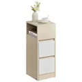 Produktbild: VASAGLE KAILYN Kollektion - Nachttisch 2 Schubladen offenes Fach naturbeige-wolkenweiß LET656N01