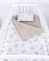 Produktbild: Babylux Babydecke 75x100 cm mit Kissen 30x35 cm – Kuscheldecke aus Minky & Baumwolle – Krabbeldecke für Kinderwagen, Babybett & Spielgruppe (K138 - Bären)