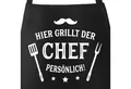 Produktbild: MoonWorks Grillschürze Grill-Schürze für Männer mit Spruch Hier grillt der Chef persönlich, mit kreativem Aufdruck
