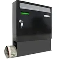 Produktbild: AL Briefkastensysteme 1 x Basic Wand Briefkasten in RAL 7016 Anthrazit Grau für Post A4, wetterfest, Artikelnummer: 431P1EA1ZFP7016/9006